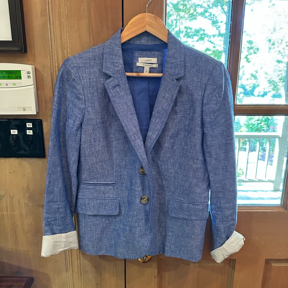 NWOT J Crew School Boy Linen Blazer - Size 8